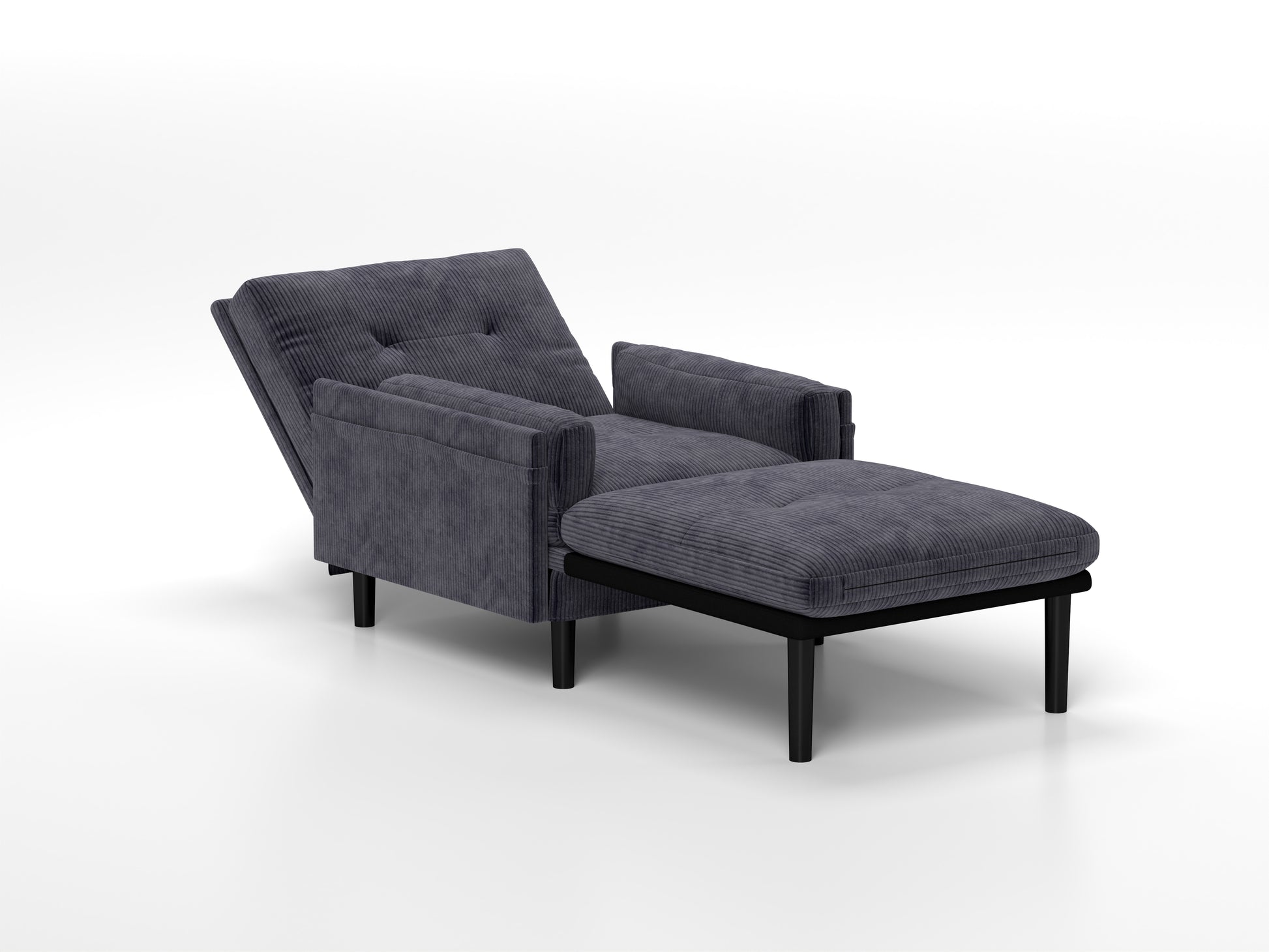 Grey Sofa Chair With Recline Fuction Grey Velvet Metal Primary Living Space Medium Soft Loose Back Pillow Top Arms Foam Fabric Metal 1 Seat