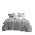 3 Piece Cotton Jacquard Comforter Set Gray Full Queen Queen Gray Cotton