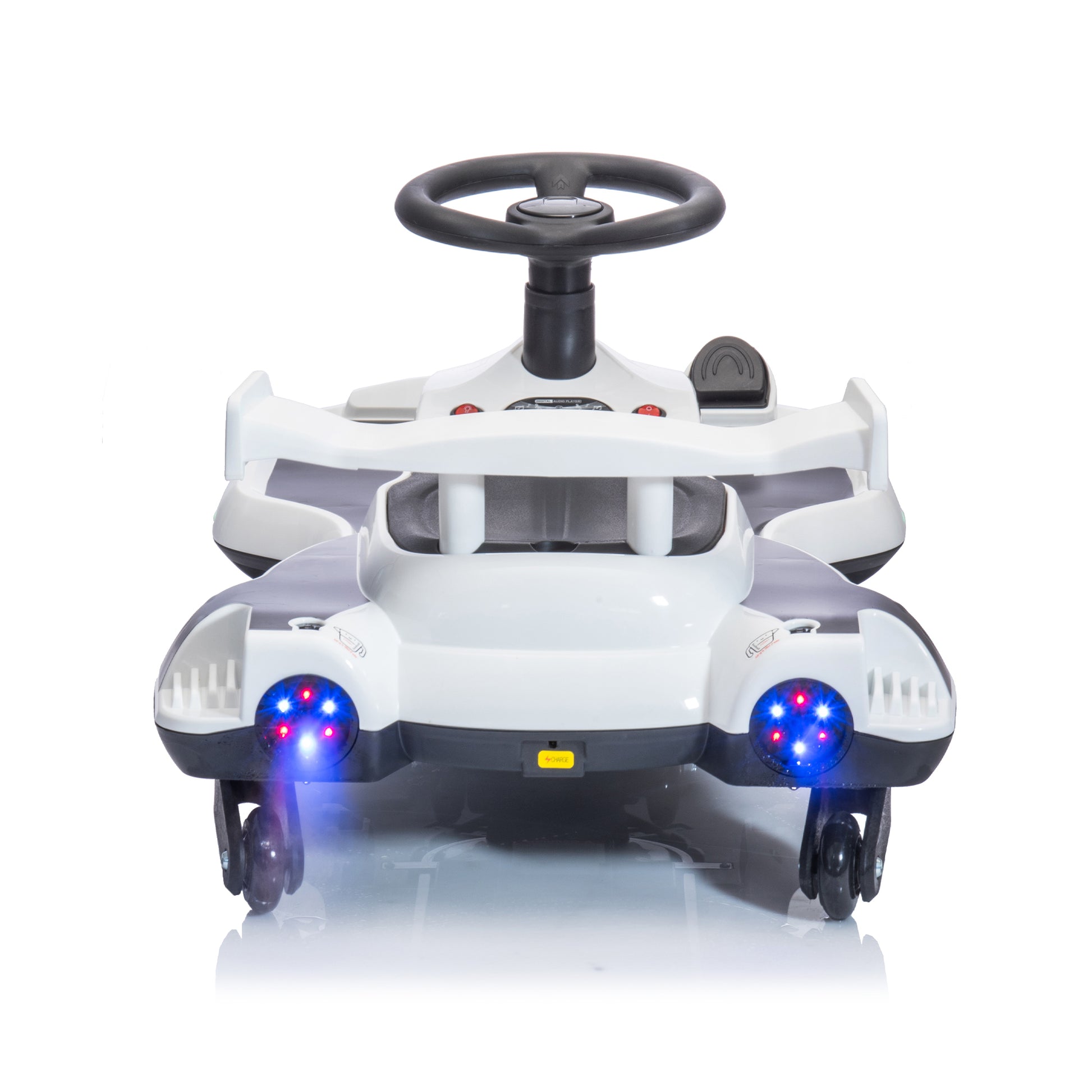 12V Kids Ride On Electric Toy,360 Degree Drift In Place,Spray Function,Front&Side Lights Design,Usb Mp3,Bluetooth,Music, 3.73 4.35 Mph,Easy Installation,Ultimate Cool Operation For Kids Aged 3 . White 100 149 Lbs Polypropylene