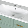 36 Inch Bathroom Vanity With Resin Sink, Modern Bathroom Cabinet In Green, Featuring Two Soft Close Doors And Four Drawers Green Bathroom Solid Wood Mdf Resin