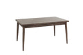 Modern 7Pc Dining Set Ash Walnut Finish Dining Table 6X Side Chairs Foam Cushion Fabric Upholstery Unique Back Design Wood Dining Room Rubberwood Rectangular Dining Table With Chair Upholstered Chair Wood Walnut Solid Back Seats 6
