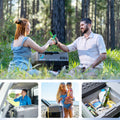 52Qt Car Freezer Portable Refrigerator With App Control And 6'' Off Road Wheels, 12V,45W Cooler Freezer,Low Noice Antique White Gray Plastic