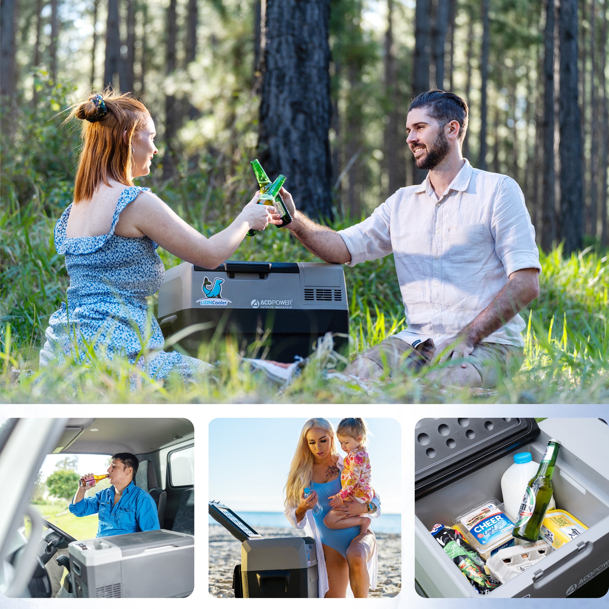 42Qt Car Freezer With App Control And 6'' Off Road Wheels, 12V,45W Cooler Freezer,Low Noice Antique White Gray Plastic