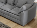 2 Pieces Sofa Couch 3 Seater And Loveseat With Pillows Polyester Upholstered Duck Down Filled Cushion Sofa Set For Living Room Apartment,Grey Grey Polyester Wood Primary Living Space Soft Cushion Back Foam Polyester 5 Seat