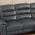 Dream Power Headrest Zero Gravity Reclining Sofa Steel Gray Memory Foam Genuine Leather 3 Seat