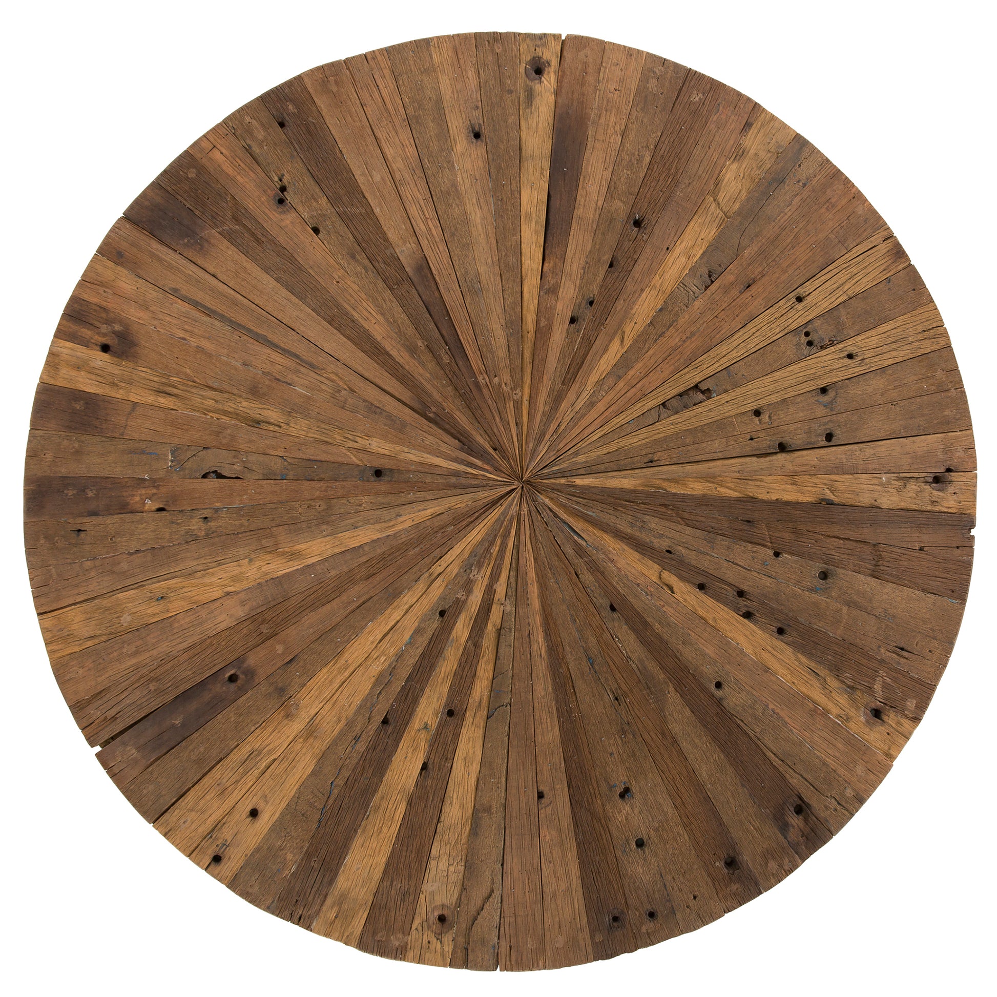 42 In. Round Handcrafted Reclaimed Wood Coffee Table, Modern Living Room Sofa Table With Metal Legs, Brown Black Black Brown Brown Primary Living Space Modern Coffee & End Tables Round Wood Metal