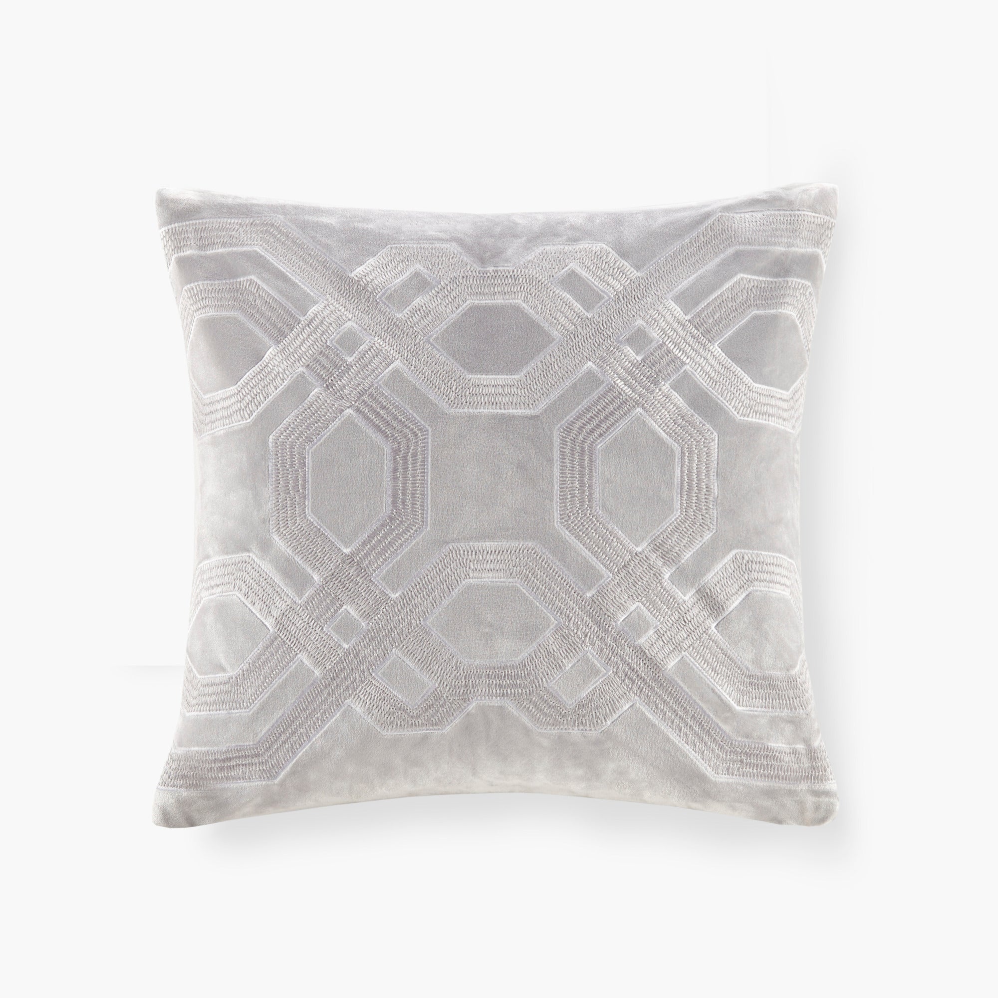Square Decor Pillow Silver 18X18" Silver Cotton