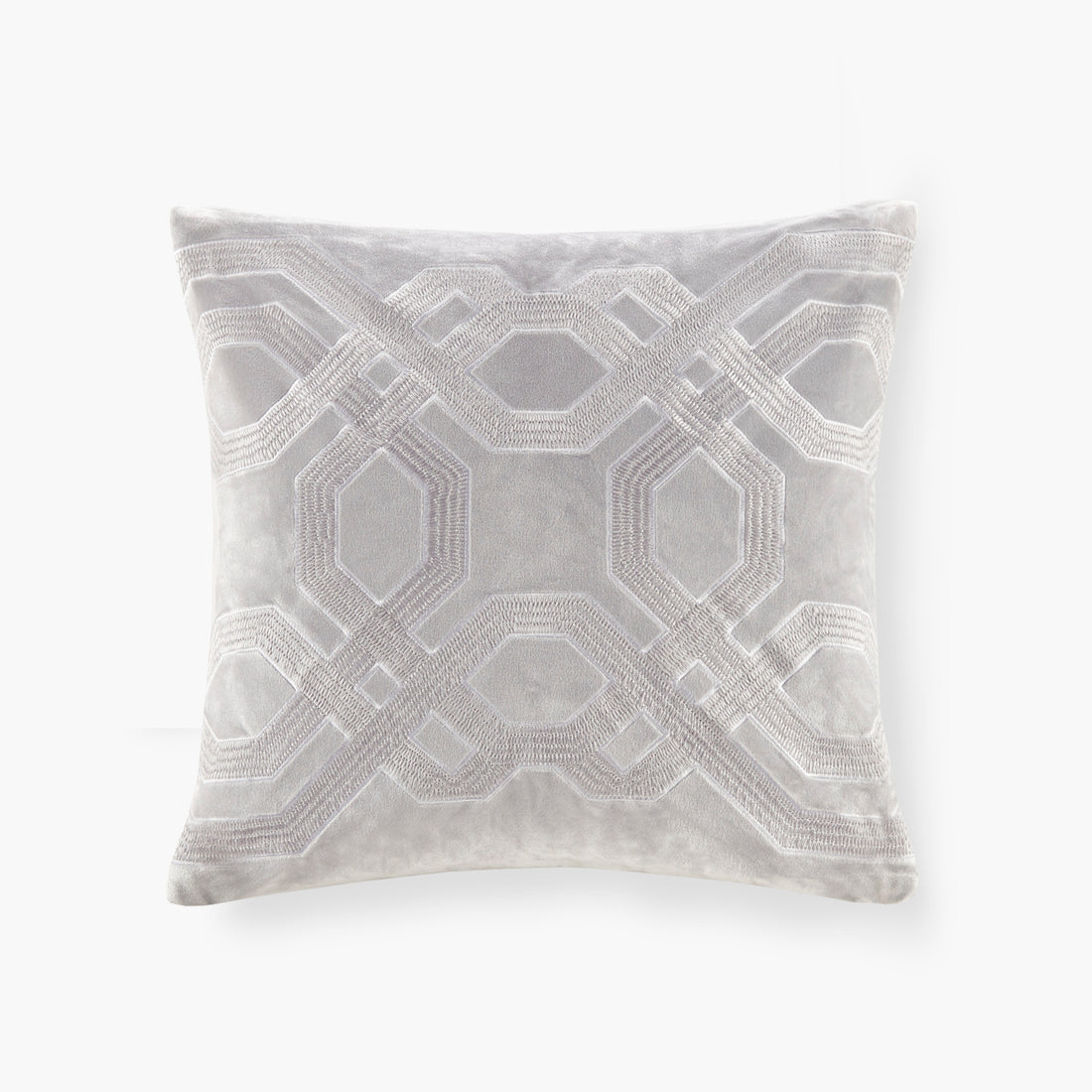 Square Decor Pillow Silver 18X18" Silver Cotton