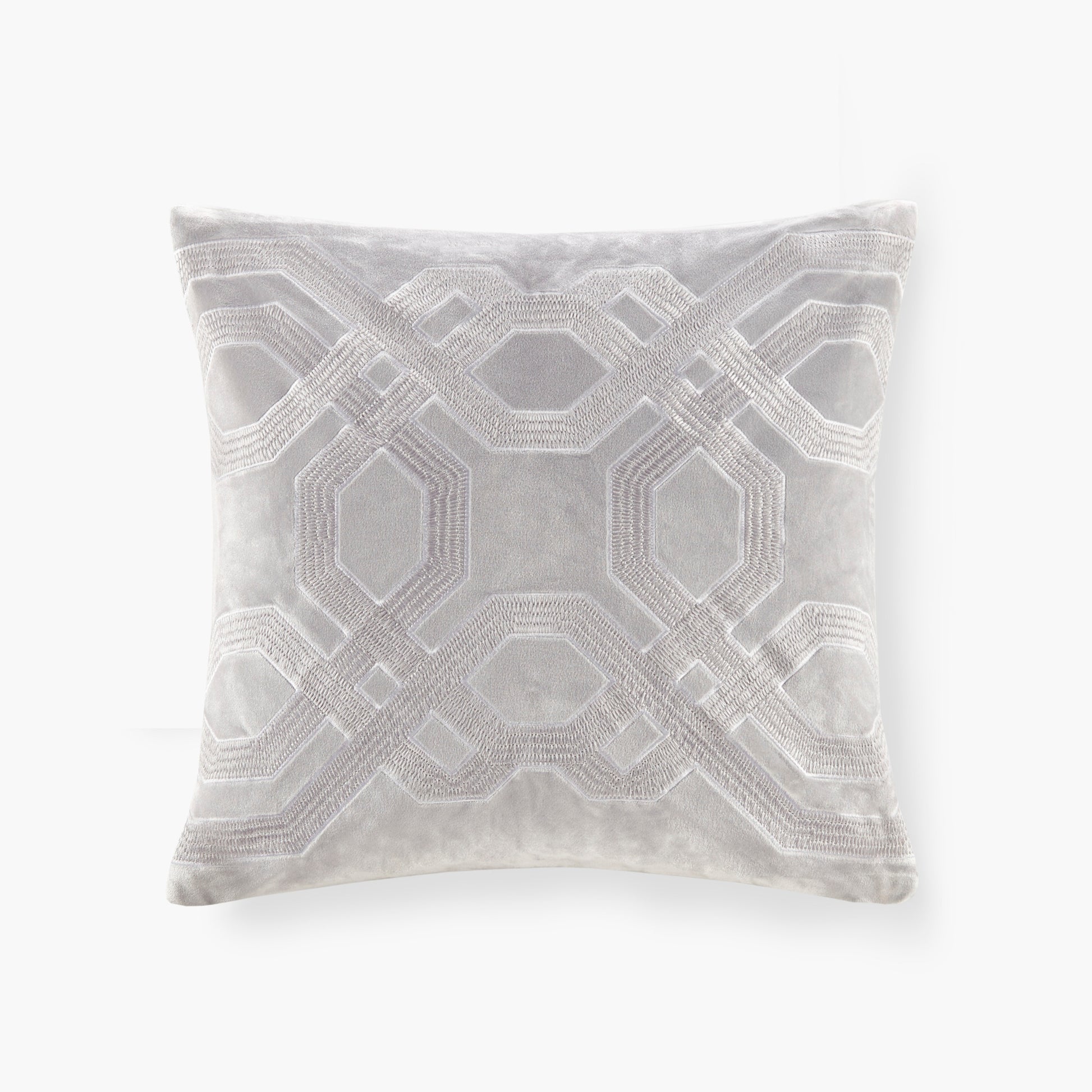 Square Decor Pillow Silver 18X18" Silver Cotton