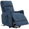 Coolmore Recliner Chair, Electric Recliner Chairs For Adults, Side Pocket Power Reclining Chair Pocket Springs Seat Cushion, Corduroy Fabric Recliner Sofa For Living Room, Bedroom, Home Theater Navy Navy Foam Corduroy