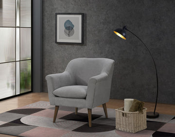 Shelby 31.5" Steel Gray Woven Fabric Oversized Armchair Gray Fabric