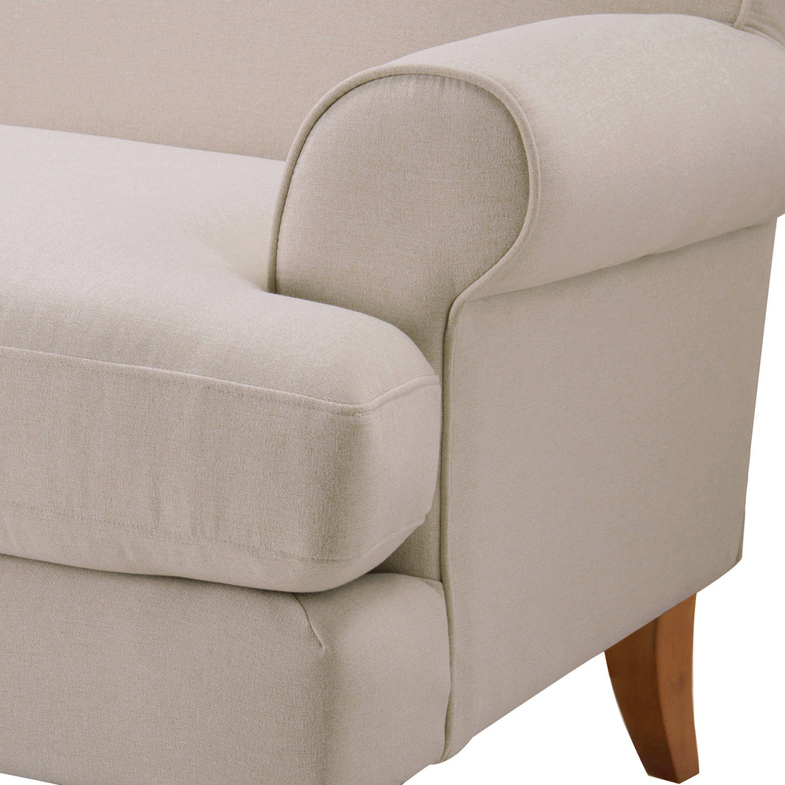 Alana Lawson Three Cushion Tightback Sofa, Sky Neutral Beige Polyester Beige Foam Polyester 3 Seat