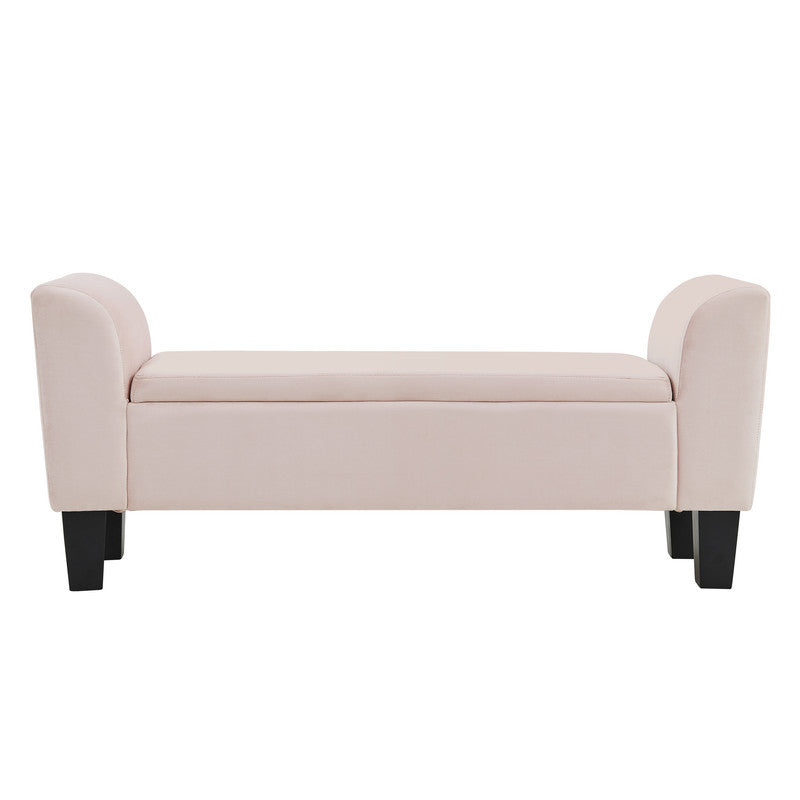 Mila 55" Pink Velvet Ottoman Bench With Storage Pink Velvet