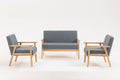 Bahamas Loveseat And 2 Chair Living Room Set Gray Linen