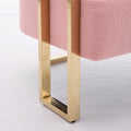 Ts Modern Decorative Chair, Living Room Side Chair With Gold Metal Legs, No Wheels, Suitable For Dressing Area, Reception Room, Office,Teddy Fleece Upholstered Metal Foot Sofas 2Pcs Pink Pink Teddy