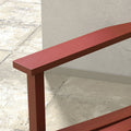 Outsunny Outdoor Rocking Chair Set Of 2 With Side Table, Patio Wooden Rocking Chair With Smooth Armrests, High Back For Garden, Balcony, Porch, Supports Up To 352 Lbs., Wine Red Red Wood