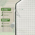Outsunny 4.6' X 4.7' Portable Greenhouse, Water Uv Resistant Walk In Small Outdoor Greenhouse With 2 Tier U Shaped Flower Rack Shelves, Roll Up Door & Windows, White White Steel