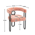 Coolmore Contemporary Designed Velvet Fabric Upholstered Accent Dining Chair Barrel Side Chairs Kitchen Armchair For Living Room Set Of 2 Pink Linen Pink Foam Chenille