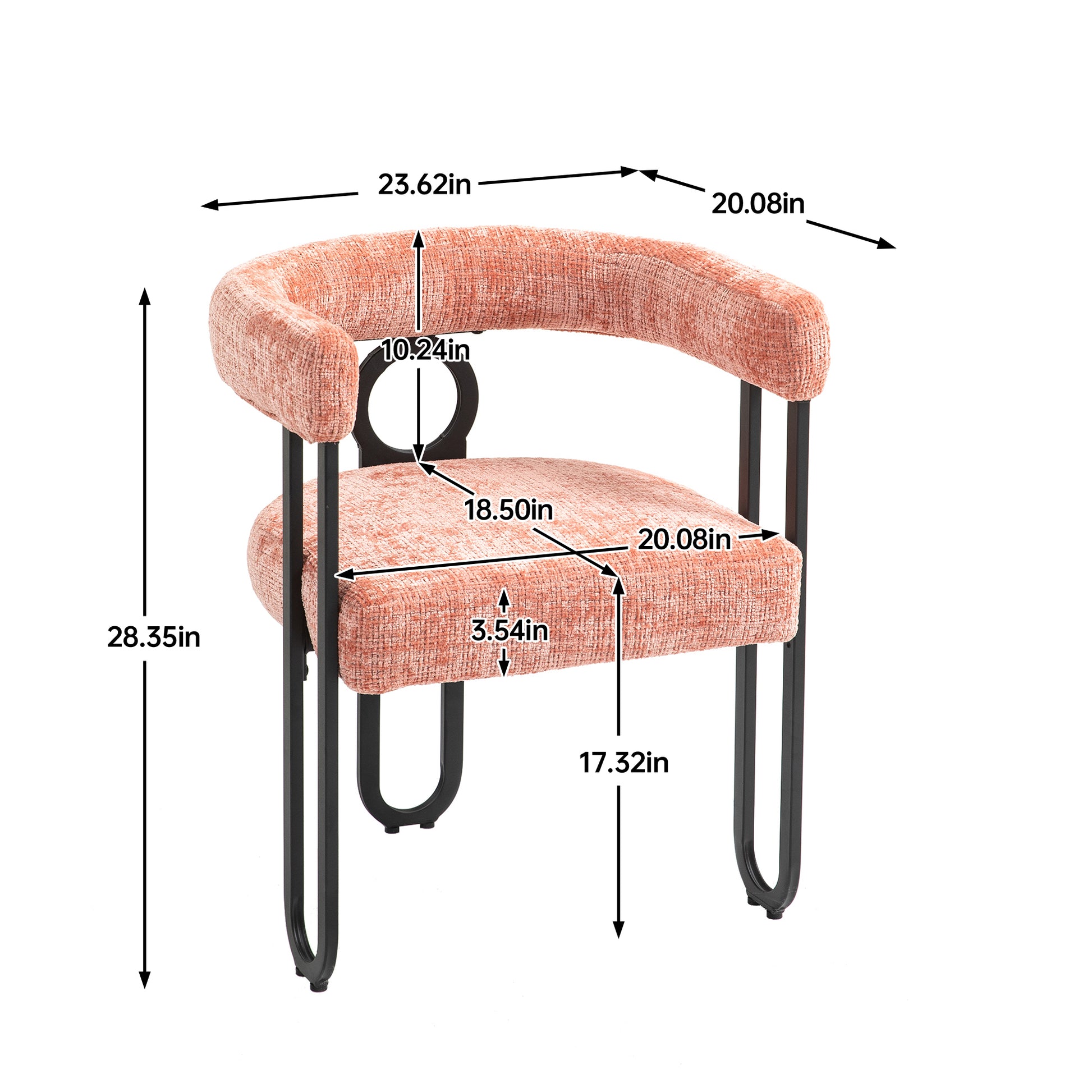 Coolmore Contemporary Designed Velvet Fabric Upholstered Accent Dining Chair Barrel Side Chairs Kitchen Armchair For Living Room Set Of 2 Pink Linen Pink Foam Chenille