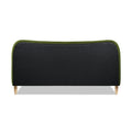 Roman Curved Headboard Upholstered Platform Bed, King, Olive Green Performance Velvet Box Spring Not Required King Olive Green Wood Foam Velvet Velvet