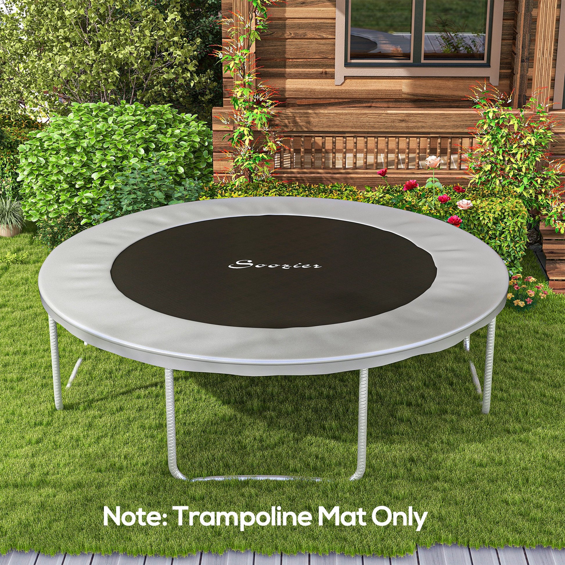 Soozier Trampoline Replacement Mat, Fits 12' Trampoline With 72 V Hooks & 5.5" Springs, Trampoline Mat With 8 Rows Of Stitching & Spring Pull Tool Spring & Frame Not Included , Orange Orange Plastic