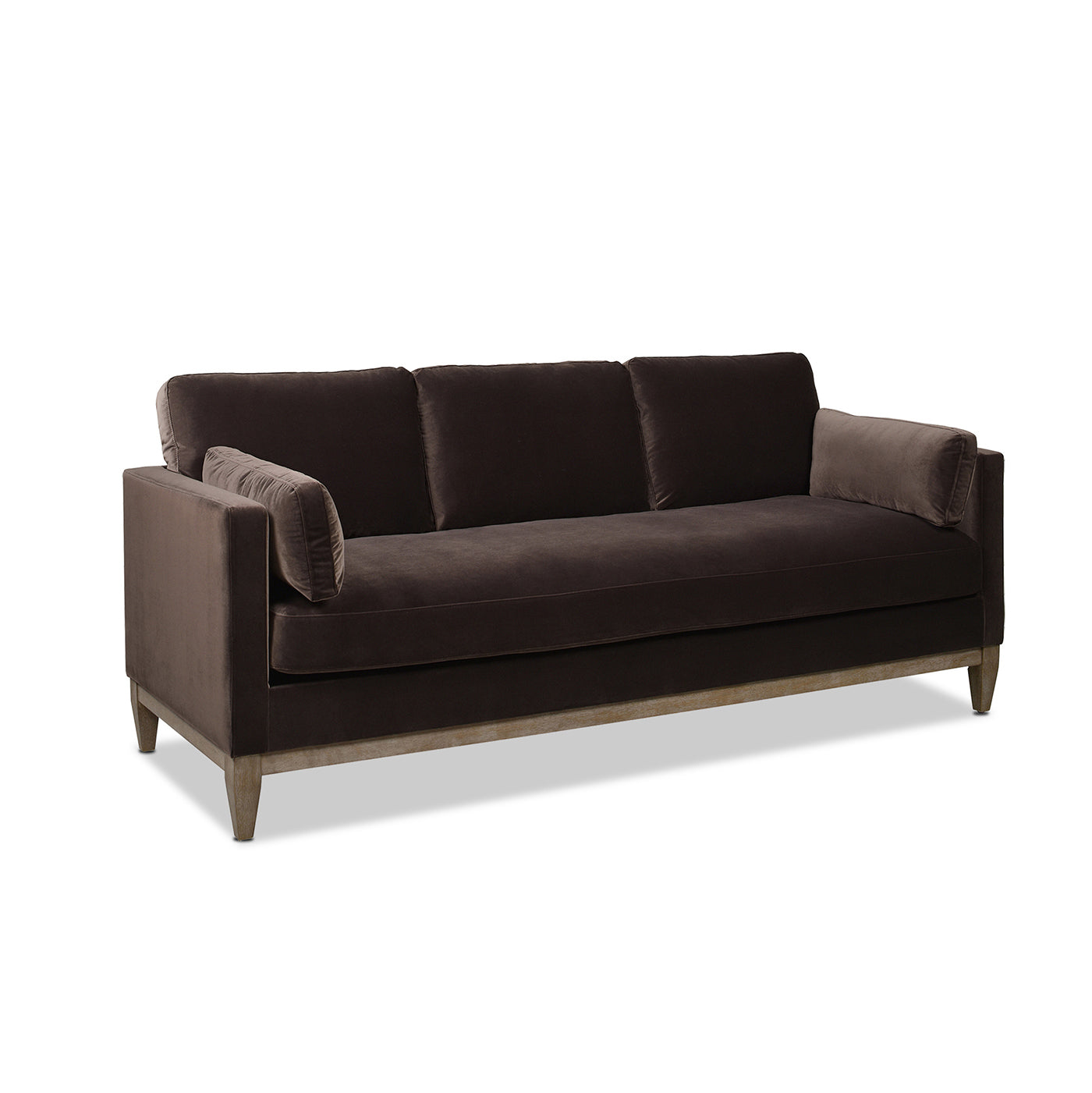 Knox 84" Modern Farmhouse Sofa, Deep Brown Performance Velvet Brown Wood Foam Velvet 3 Seat