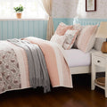 6 Piece Cotton Percale Quilt Set With Throw Pillows Blush Full Queen Full Blush Polyester