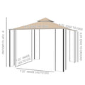 Outsunny 10' X 10' Patio Gazebo With Corner Shelves, Outdoor Gazebo Canopy Shelter With Netting, And Vented Roof, For Garden, Lawn, Backyard And Deck Multicolor Polyester