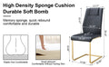 Table And Chair Set,Large Modern Minimalist Rectangular White Imitation Marble Dining Table With Mdf Top And Golden Legs,Dining Chairs,Gold Legged Upholstered Chairs Made Of Artificial Leather. Black Gold Seats 4 Mdf