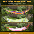 Outsunny Hammock Stand For 2 Person, Portable Adjustable Steel Frame Hammock Stand With Weather Resistant Finish For 9 14 Hammocks, 10.3', 550 Lbs. Capacity, Black Black Steel