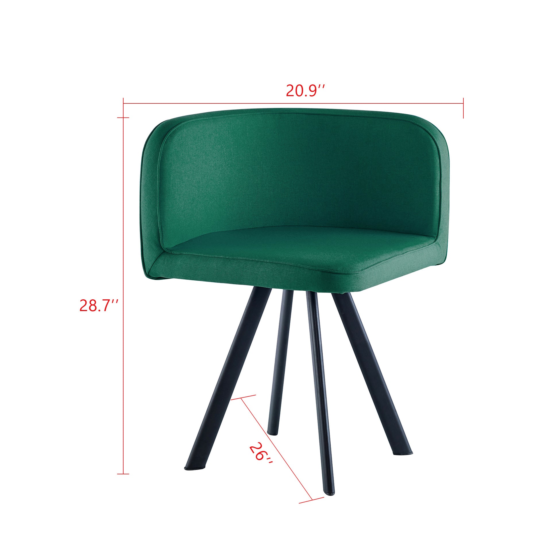 Modern 7 Pieces Dining Table Set, Rectangle Dining Table With 6 Chairs For Dining Room, Kitchen Green Fabric