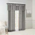Lightweight Faux Silk Valance With Beads Charcoal 50X26