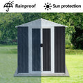 Outdoor Waterproof Garden Tool Storage Sheds 5Ftx3Ft Apex Roof Grey With Aluminum Alloy Frame And Sliding Doors Grey Garden & Outdoor Metal