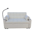 Modern Velvet Loveseat Futon Sofa Couch W Pullout Bed,Small Beautiful Seat Lounge Sofa With Adjustable Reclining Backrest,Toss Pillows, Pockets,Furniture For Living Room,3 In 1 Convertible Sleeper Sofa Bed Full Beige Velvet