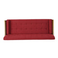 Aidan Mid Century Modern Tufted Fabric Sofa Red Fabric