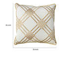 Contemporary Style Set Of 2 Throw Pillows With Diamond Patterns, Ivory, Yellow Ivory Polyester