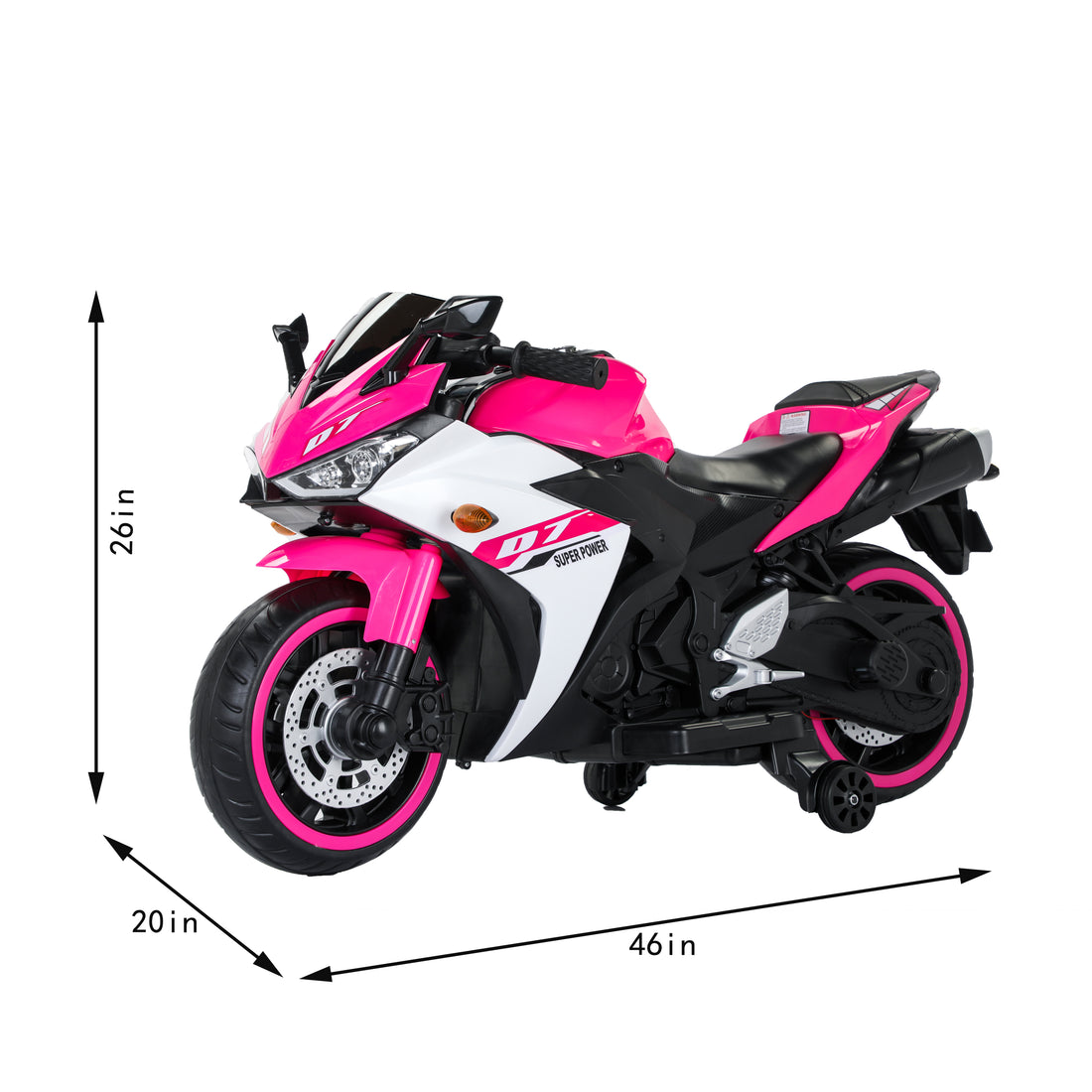 Tamco Electric Motorcycle 12V Kids Toys Motorcycle Kids Electric Car Electric Ride On Toys For 3 4 5 6 Years Boys Girls With Training Wheels Manual Throttle Drive By Hand Lightting Wheels Pink 50 99 Lbs Plastic Indoor & Outdoor Use