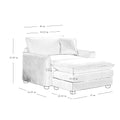 Single Deep Seat Sofa With Footstool With One Pillow, Suitable For Living Room And Bedroom, Club Multiple Occasions,White Corduroy White Corduroy 1 Seat