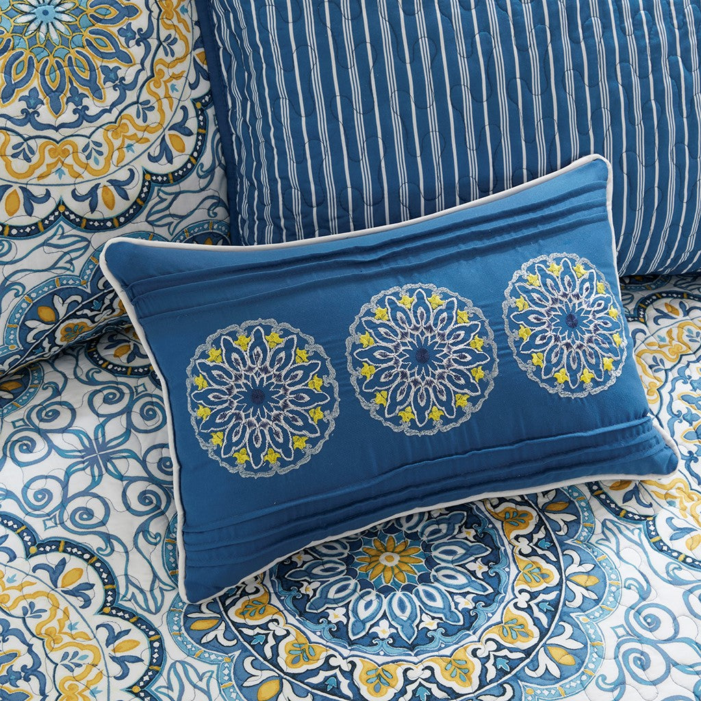 6 Piece Reversible Daybed Cover Set Blue Daybed Blue Cotton