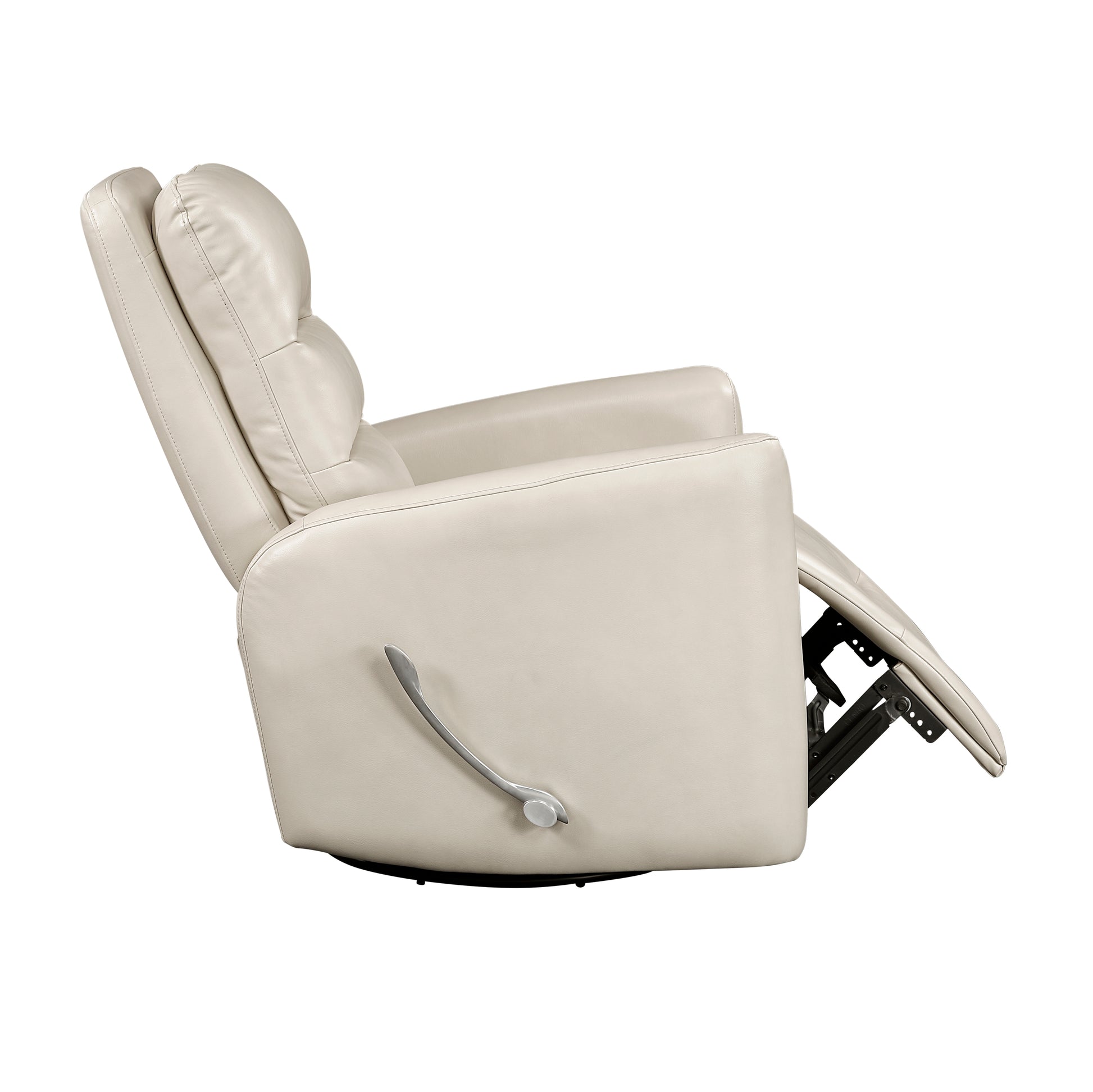 Glider Reclining Chair Swivel Motion Beigefaux Leather Upholstery Luxury Living Room Furniture, Movie Chair Beige Faux Leather Wood Primary Living Space Plywood,Solid Wood