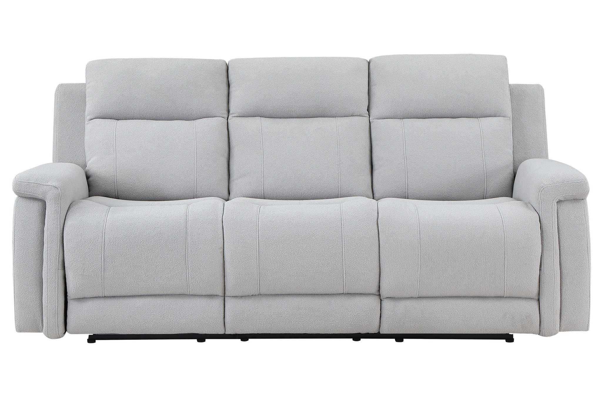 Eco Grey Reclining Sofa Gray Fabric 3 Seat