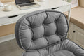 Armless Office Desk Chair With Wheels: Pu Leather Cross Legged Wide Chair,Comfortable Adjustable Swivel Computer Task Chairs For Home,Office,Make Up,Small Space,Bed Room Smoke Grey Antique Fiber Foam And Polyester Fiber Pad Pvc