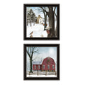 2 Piece Vignette A Little Snow, Waiting For Spring Black Framed Wall Art For Living Room, Bedroom Wall Art Print For Home Decor By Billy Jacobs Multicolor Wood Paper
