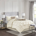 7 Piece Tufted Comforter Set Ivory Cal King California King Ivory Polyester