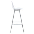 Modern And Comfortable Upholstered Bar Chairs, Metal Legs, Small Size Bar Chairs, Suitable For Part Of The Crowd, Stylish Design For Dining Room, Kitchen, Terrace And Living Room Chairs. White