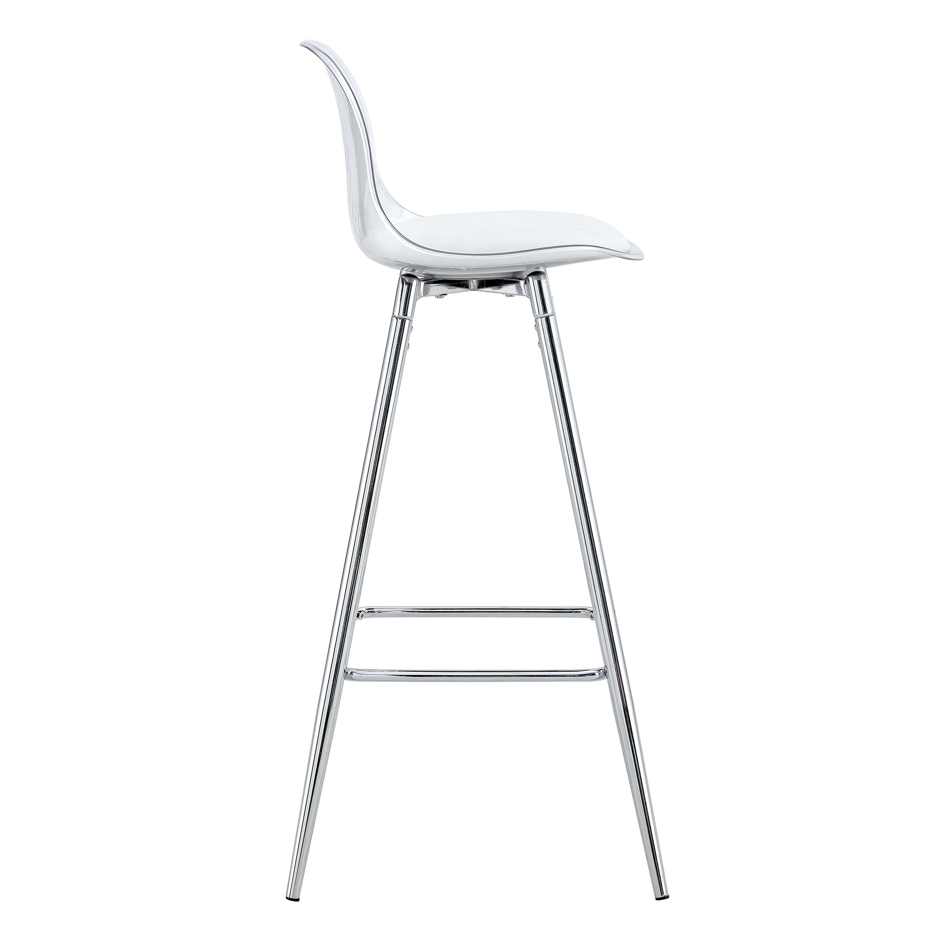Modern And Comfortable Upholstered Bar Chairs, Metal Legs, Small Size Bar Chairs, Suitable For Part Of The Crowd, Stylish Design For Dining Room, Kitchen, Terrace And Living Room Chairs. White