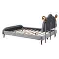 Full Size Upholstered Platform Bed With Sheep Shaped Headboard, Gray Full Gray Plywood