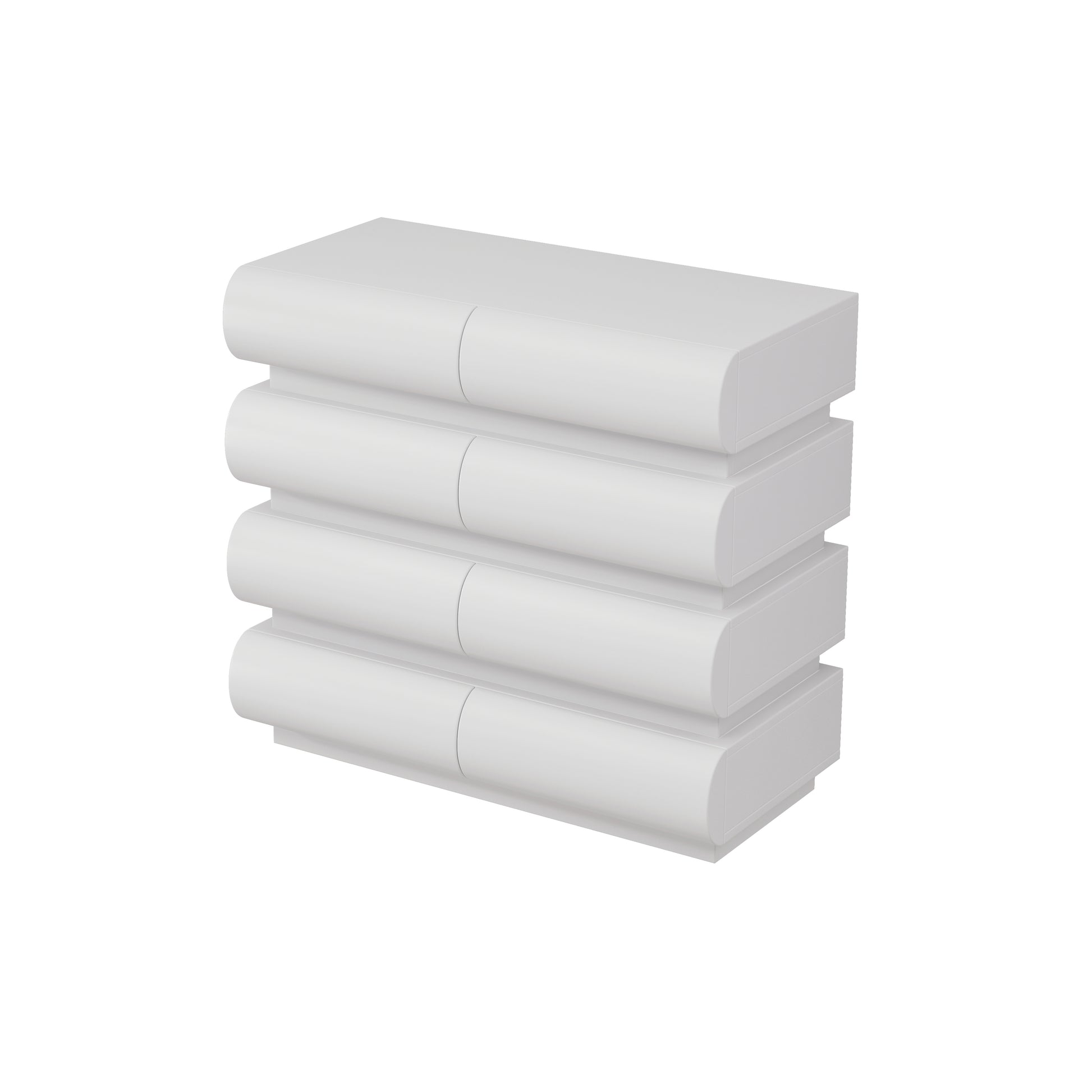 8 Drawer Dresser For Bedroom, White Dresser No Handle, Modern 8 Chest Of Drawers With Wide Storage White Mdf