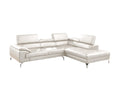 White Color Sectional Couch 2Pc Set Living Room Furniture Faux Leather Right Facing Chaise And Left Facing Sofa Metal Legs White Faux Leather Primary Living Space Classic,Contemporary,Modern L Shaped Faux Leather,Metal,Solid Wood 5 Seat