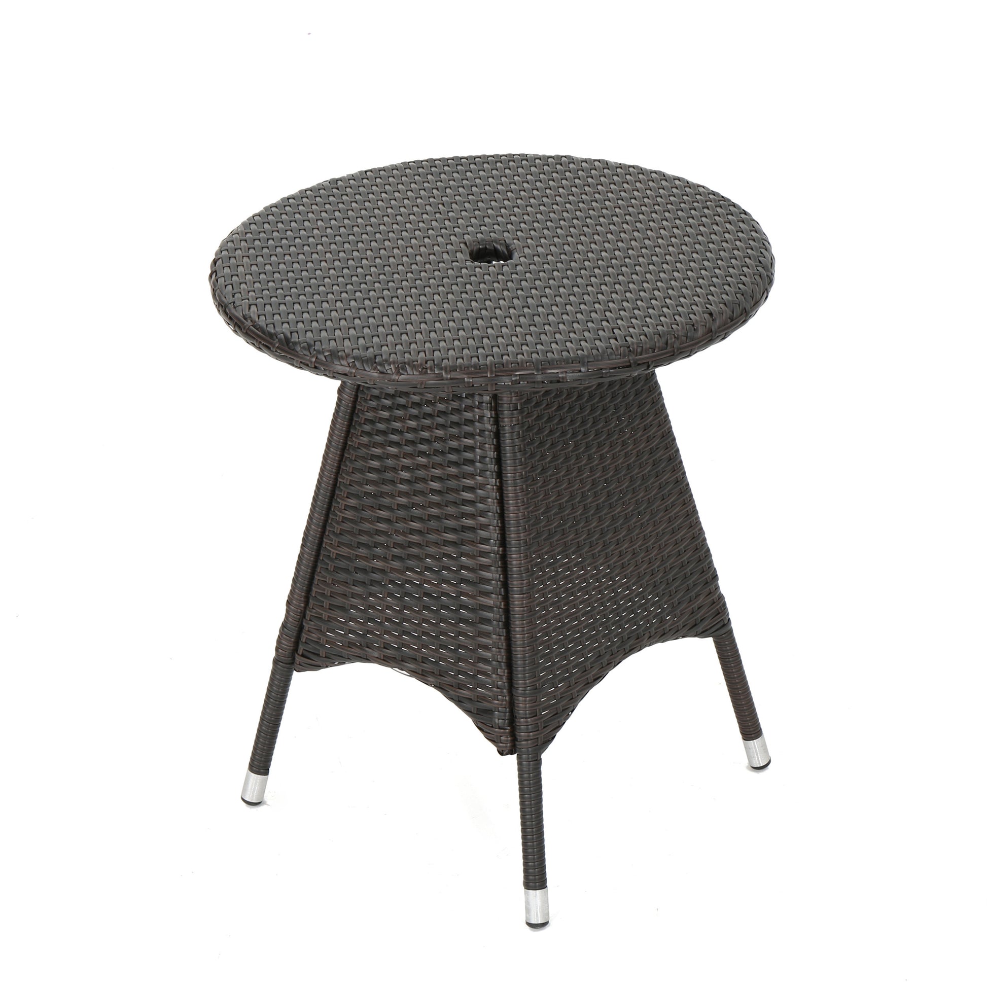 Corsica Rd Bistro Table Brown Multi Pe Rattan Iron